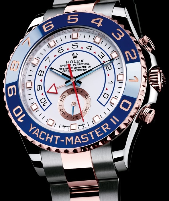 Rolex Replica YachtMaster II Blue Bezel Two Tone Rose Gold Braceelt