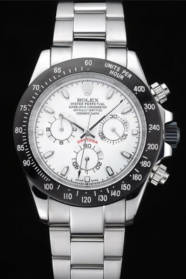 Rolex Daytona Stainless Steel Black Enamel White Dial Replica